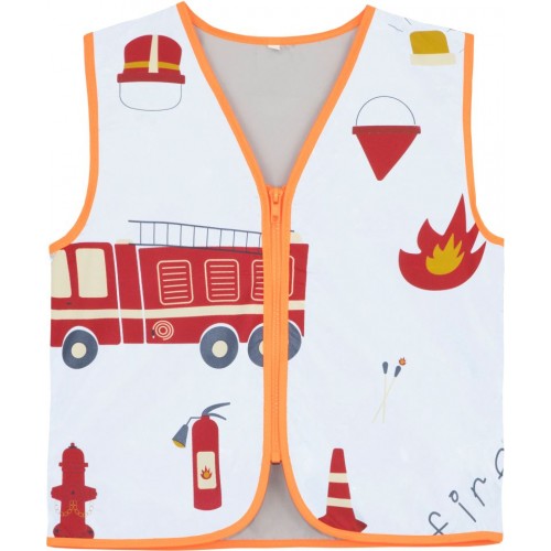 Dětská bezpečnostní vesta modrá s traktory