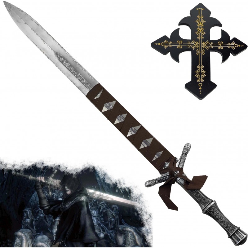 AF Celokovový meč "HOLY MOONLIGHT SWORD" s plaketou - Bloodborne