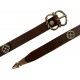 Hnědý kožený středověký opasek - mosazné zdobení