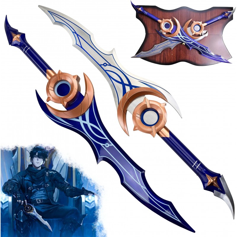 AF Celokovové dýky "MOONSHADOW DAGGERS" s plaketou - Solo Leveling: ARISE