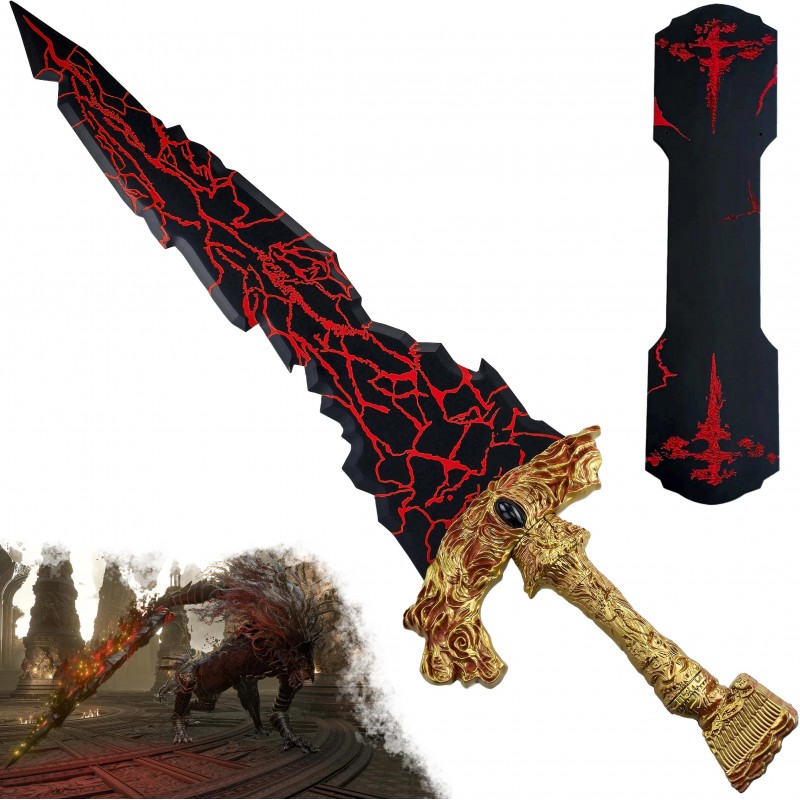 AF Masivní ocelový meč "THE BLACK BLADE" s plaketou - Elden Ring