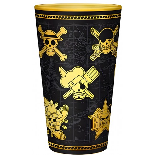 Sklenice One Piece - Gold Skulls