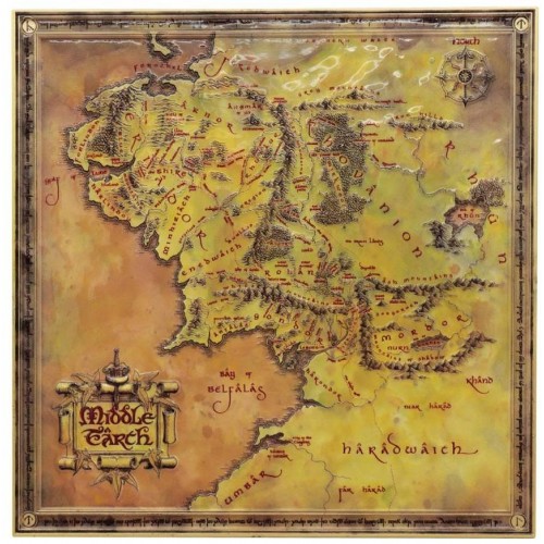 Plechová cedule Pán prstenů - Mapa
