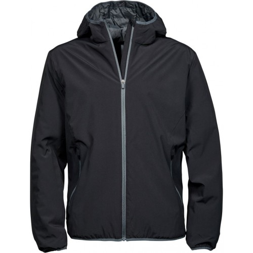 Pánská dvouvrstvá funkční bunda s kapucí Competition šedá