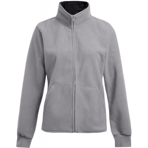 Dámská dvojitá fleece bunda P7985 - Světle šedá