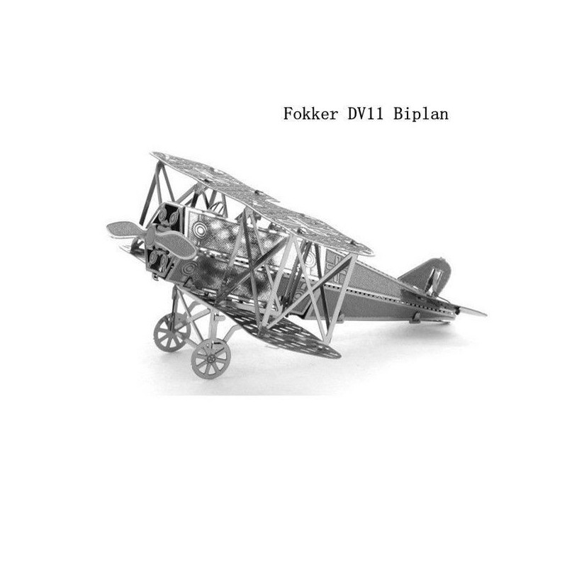 3D ocelová skládačka dvouplošník Fokker D.VII
