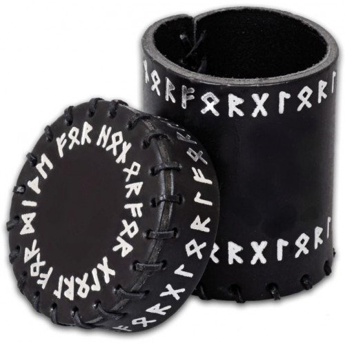 Kelímek na kostky runový černý