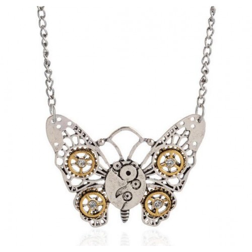SteamPunk náhrdelník Motýl