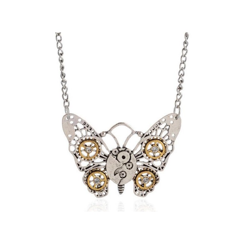 SteamPunk náhrdelník Motýl
