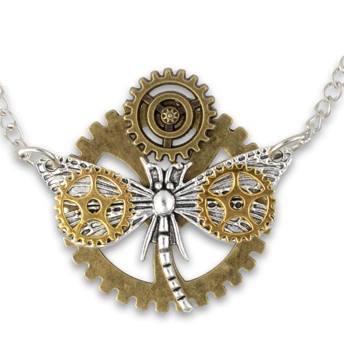 SteamPunk náhrdelník Můra