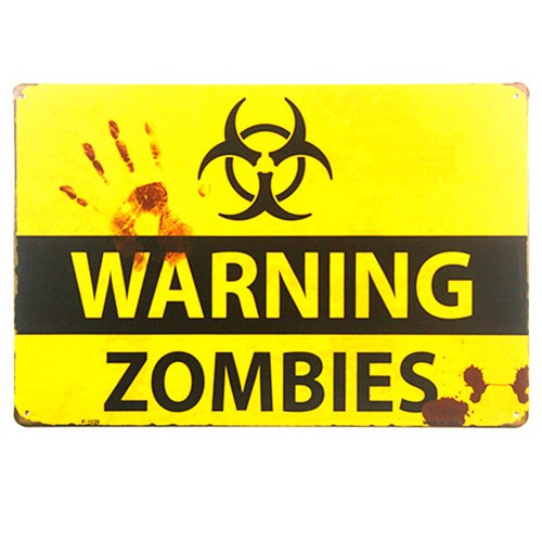 Plechová cedule Warning - Genius at work