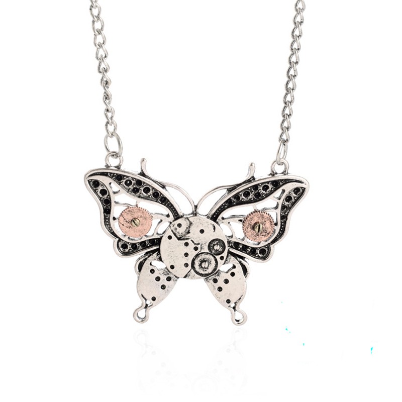 SteamPunk náhrdelník Malý motýl