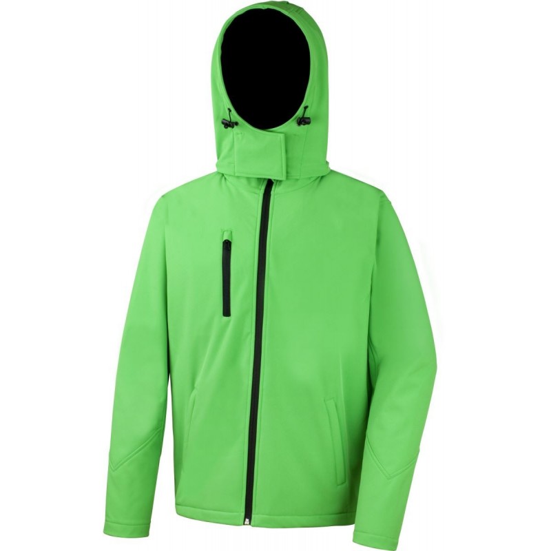 3 vrstvá pánská softshellová bunda s kapucí - Zelená