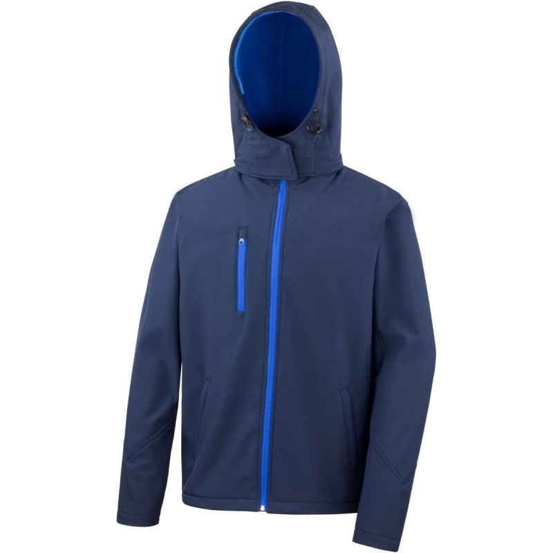 3 vrstvá pánská softshellová bunda s kapucí - Navy modrá