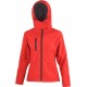 3 vrstvá dámská softshellová bunda s kapucí - Červená