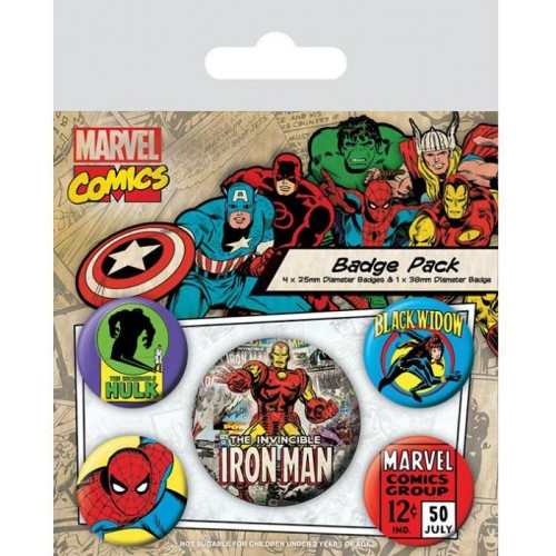 Sada placek Marvel Comics - Iron Man, 5 ks