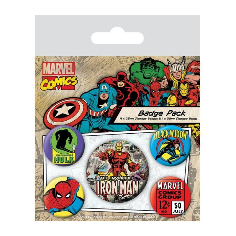 Sada placek Marvel Comics - Iron Man, 5 ks