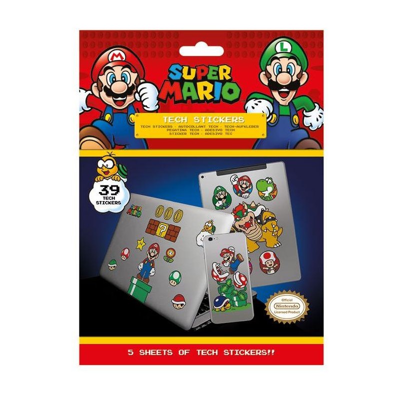 Sada vinylových samolepek Super Mario - Mushroom Kingdom (39 ks)