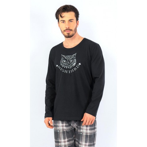 Pánské pyžamo dlouhé Sova