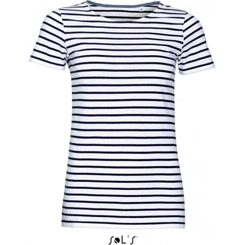 Pruhované tričko SOL'S Bílo-Modré - dámské