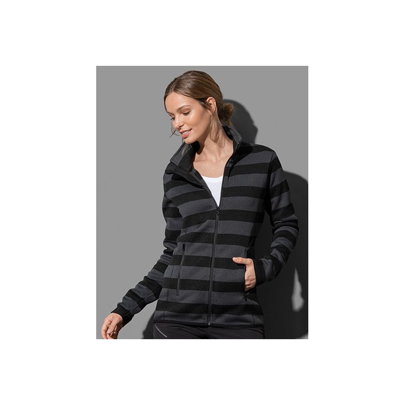 Striped Fleece Jacket Women
