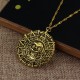 Náhrdelník - Aztécká mince - Zlatá barva