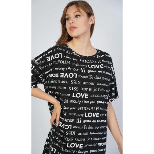 Dámská noční košile s krátkým rukávem Amore