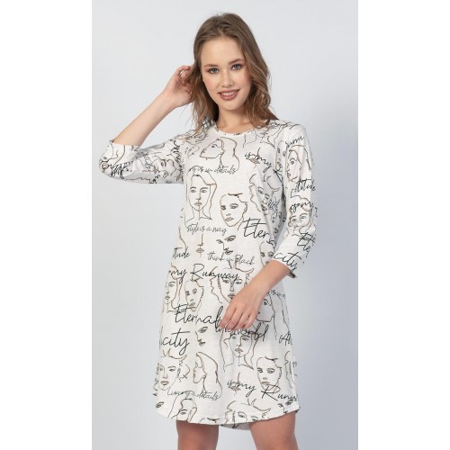 Dámská noční košile s tříčtvrtečním rukávem Charm