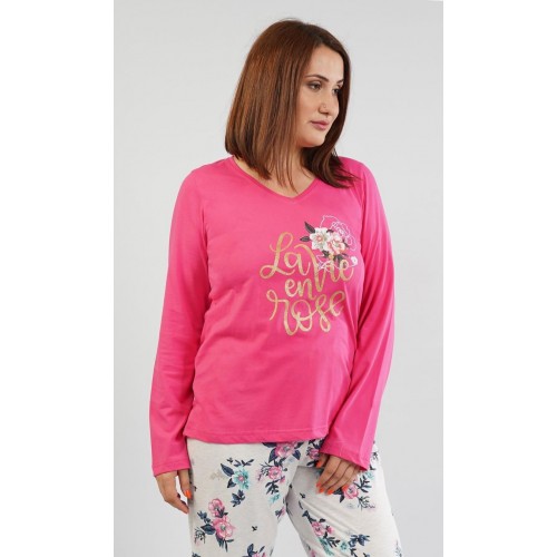 Dámské pyžamo dlouhé Rose