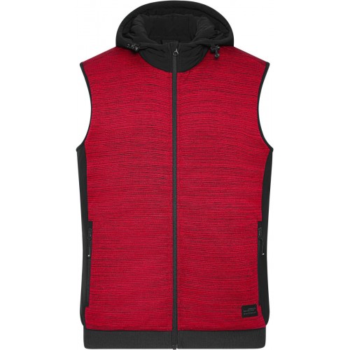 Pánská polstrovaná hybridní pletená fleecová vesta