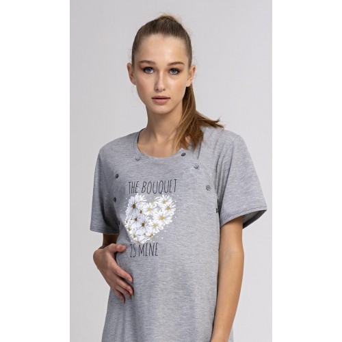 Dámská noční košile mateřská Srdce z kopretin