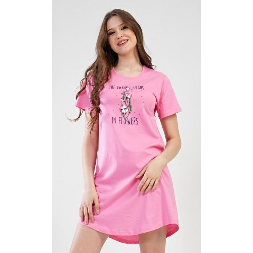 Dámská noční košile s krátkým rukávem Flowers