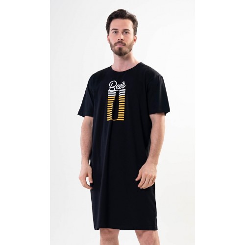 Pánská noční košile s krátkým rukávem Beer