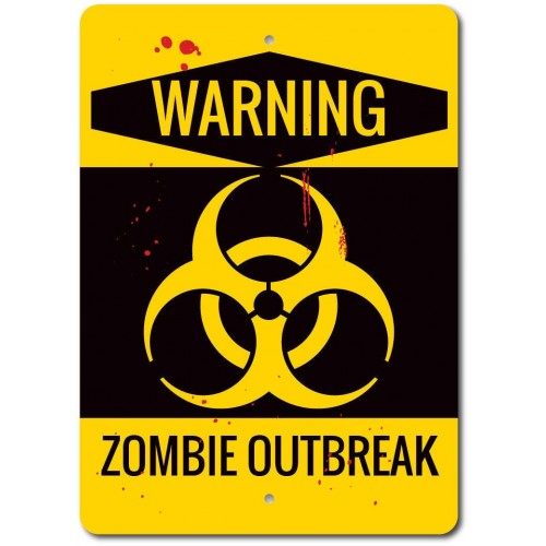 Plechová cedule Warning - Cautions Biohazard