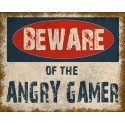 Plechová cedule Beware of the angry gamer