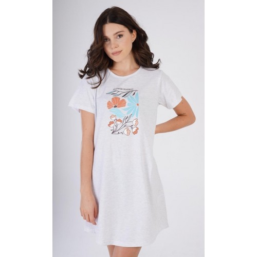 Dámská noční košile s krátkým rukávem Botanical