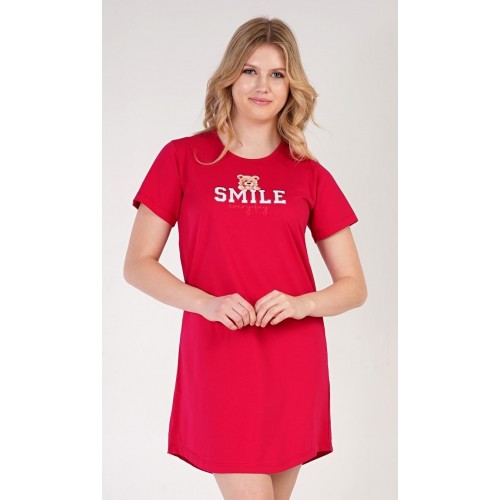 Dámská noční košile s krátkým rukávem Méďa Smile