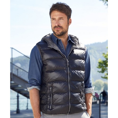 Lehká pánská péřová vesta s kapucí