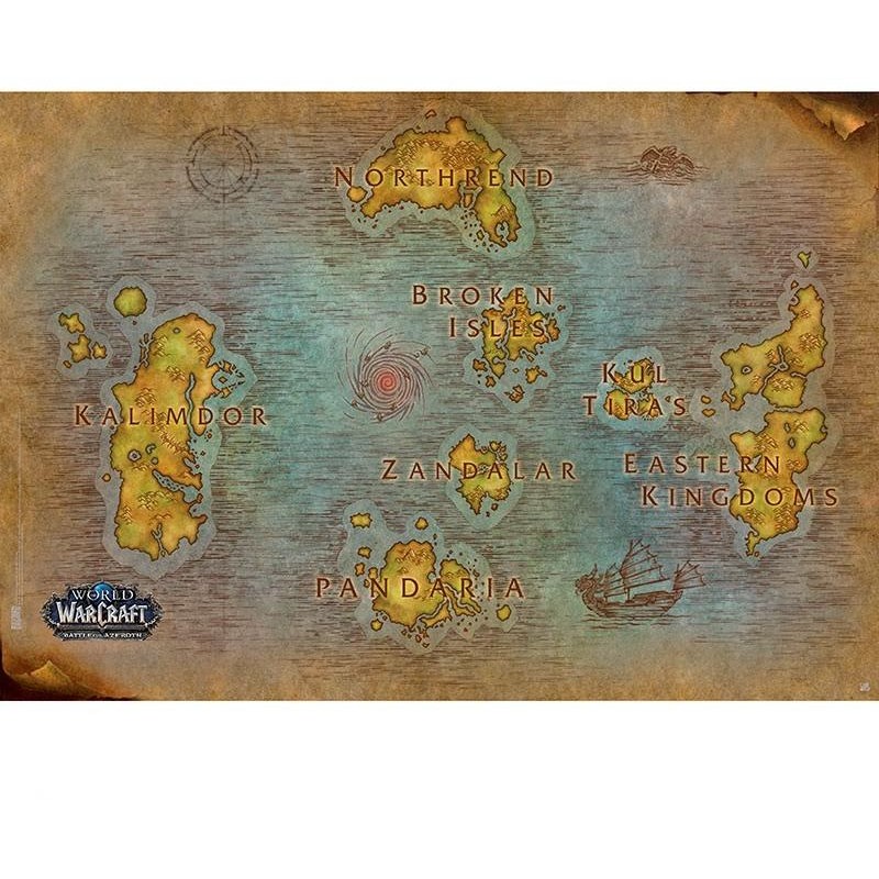 hylde Bliv ophidset minimal Plakát World of Warcraft - Map