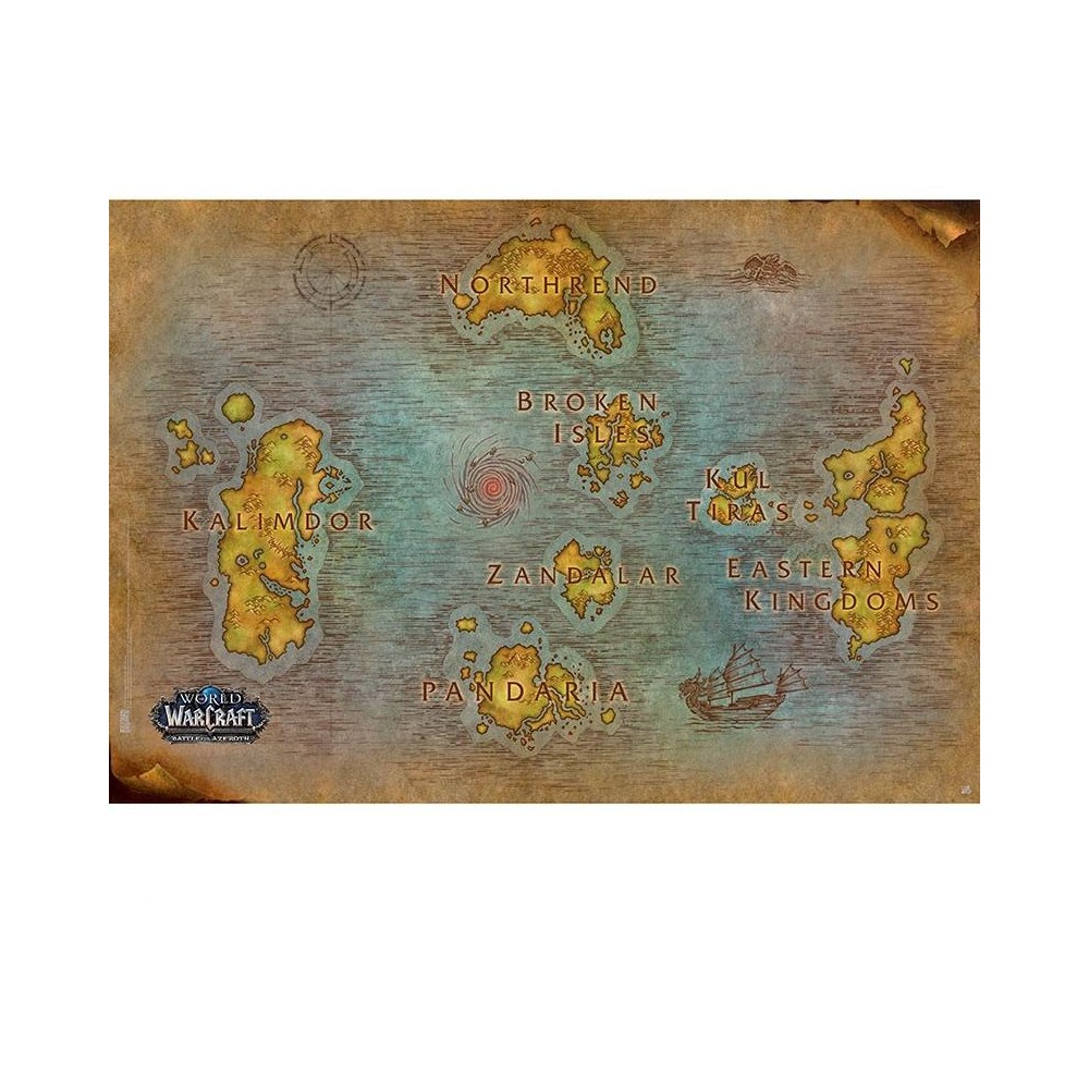 hylde Bliv ophidset minimal Plakát World of Warcraft - Map
