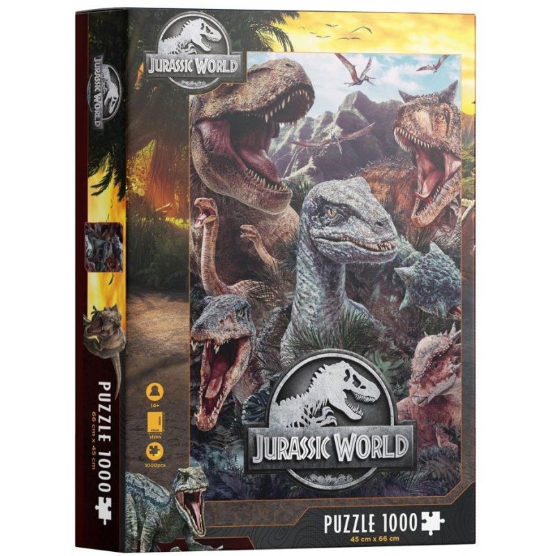 Puzzle Jurský svět - Dinosauři, 1000 dílků