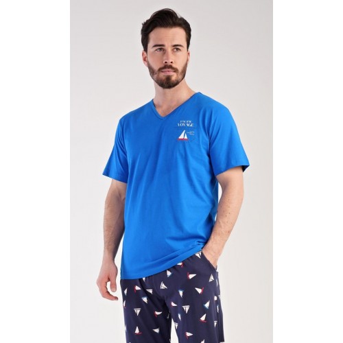 Pánské pyžamo dlouhé Loďka