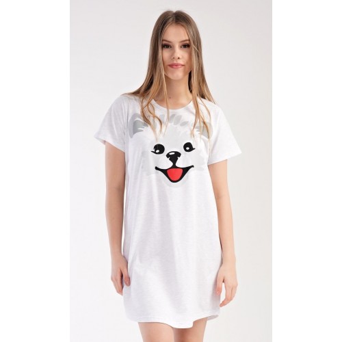 Dámská noční košile s krátkým rukávem Štěně