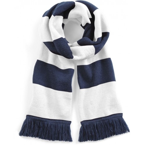 Pruhovaná šála Královská modř/Bílá