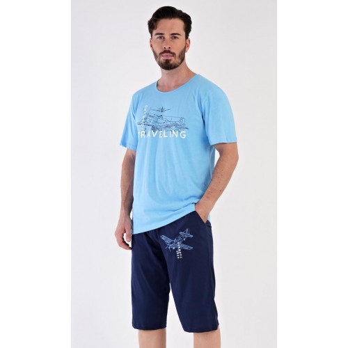 Pánské pyžamo bermudy Letadlo