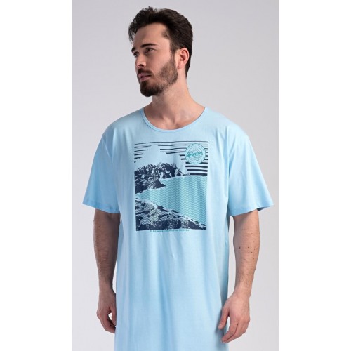 Pánská noční košile s krátkým rukávem Wander