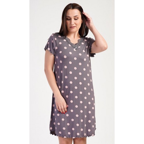 Dámská noční košile s krátkým rukávem Puntík