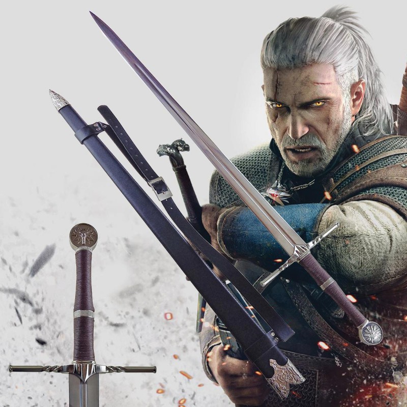 AF Dlouhý Zaklínačský meč/WITCHER - ocelový "SWORD ON HUMANS" s pevnou pochvou a popruhem!