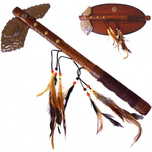 AF Indiánský tomahawk "AMERICAN EAGLE" s dřevěnou plaketou