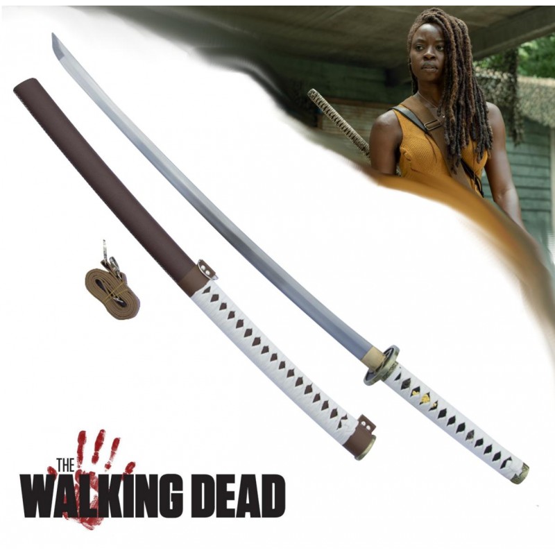 Chladné Zbraně Michonne's Katana "THE WALKING DEAD" se zádovým přehozem - OSTRÁ!